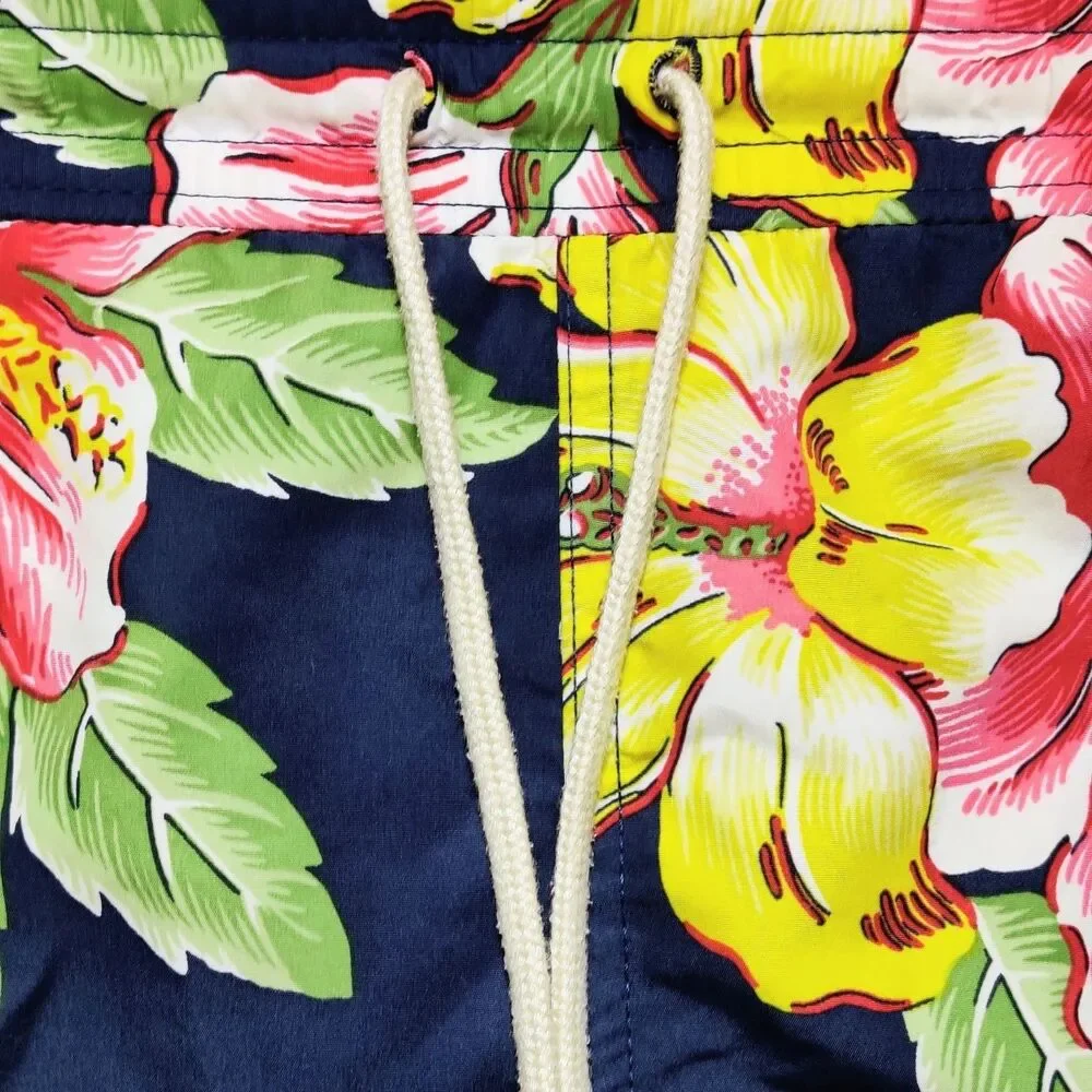 Polo Ralph Lauren Men’s Swim Shorts Large Floral Hawaiian Navy SZ Large